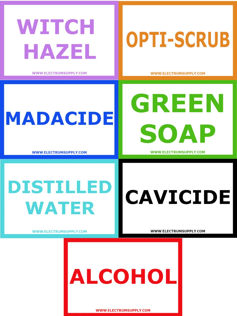 Wash Bottle Labels