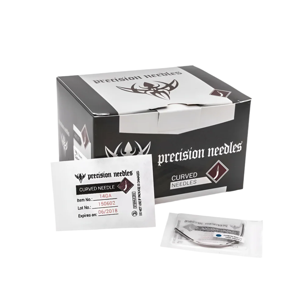18g Curved Sterilized Precision Body Piercing Needles (Box of 50) - Image 2