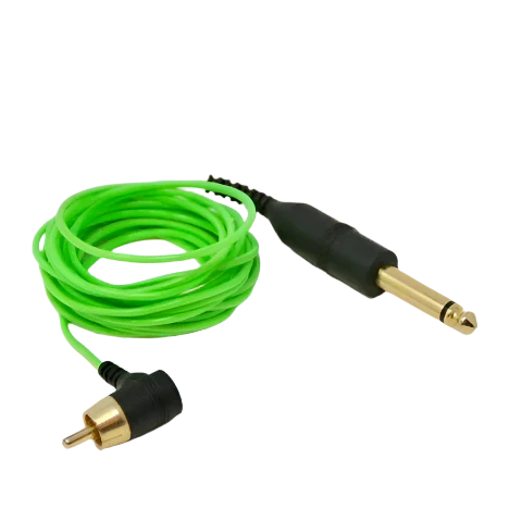 Electrum BUDGET Angled RCA Cord 12g Green/Gold (8')