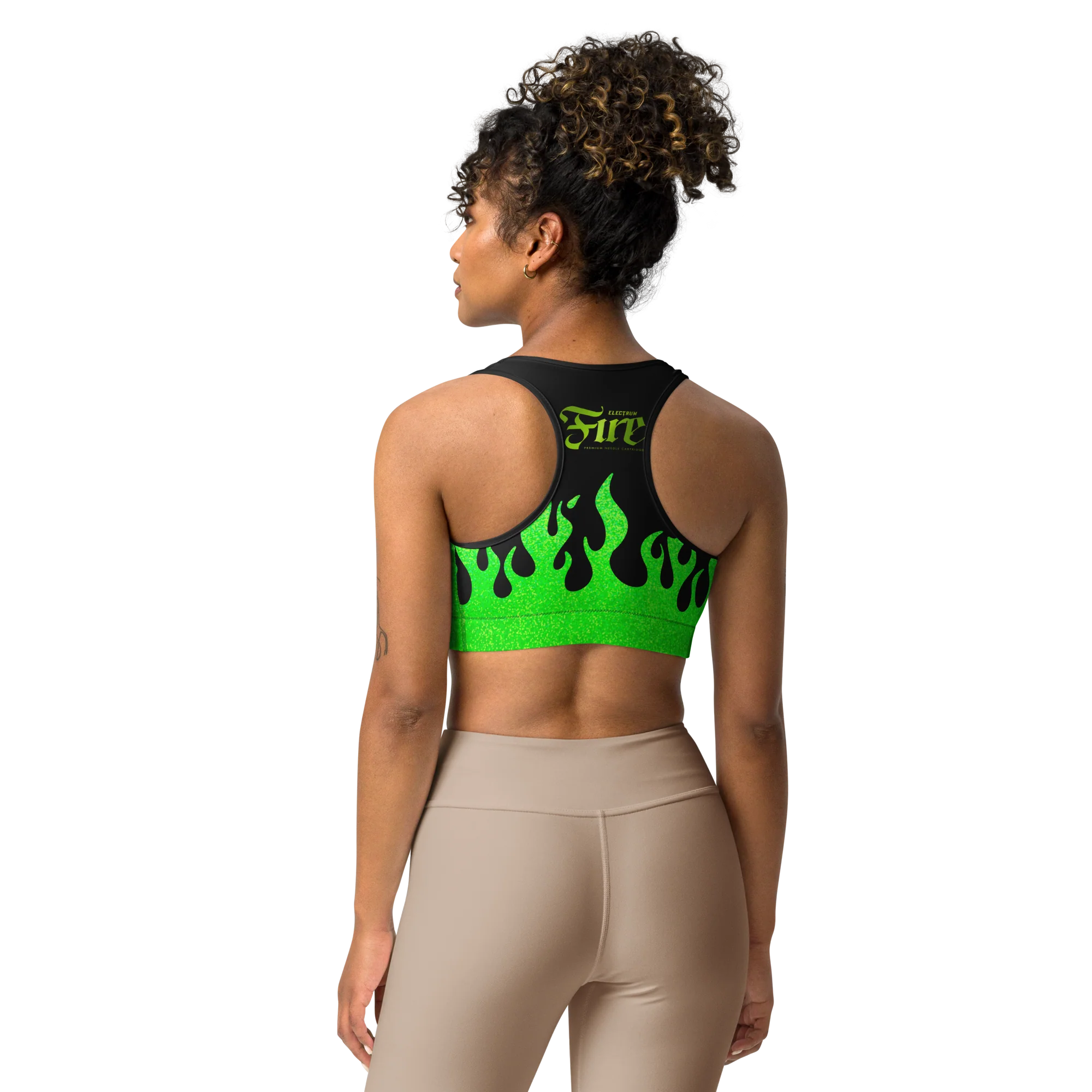 Electrum Supply FIRE Sports Bra – Neon Green - Image 2