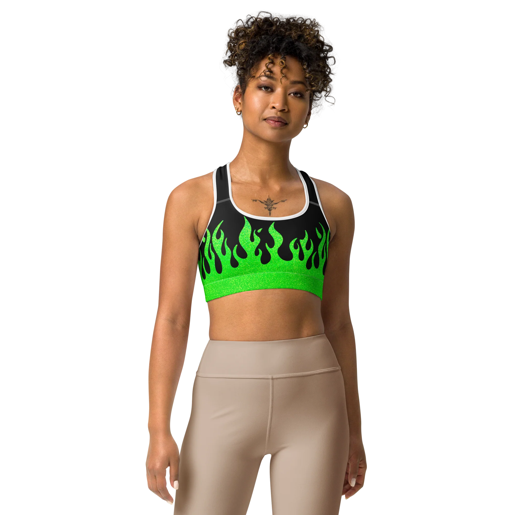 Electrum Supply FIRE Sports Bra – Neon Green - Image 3