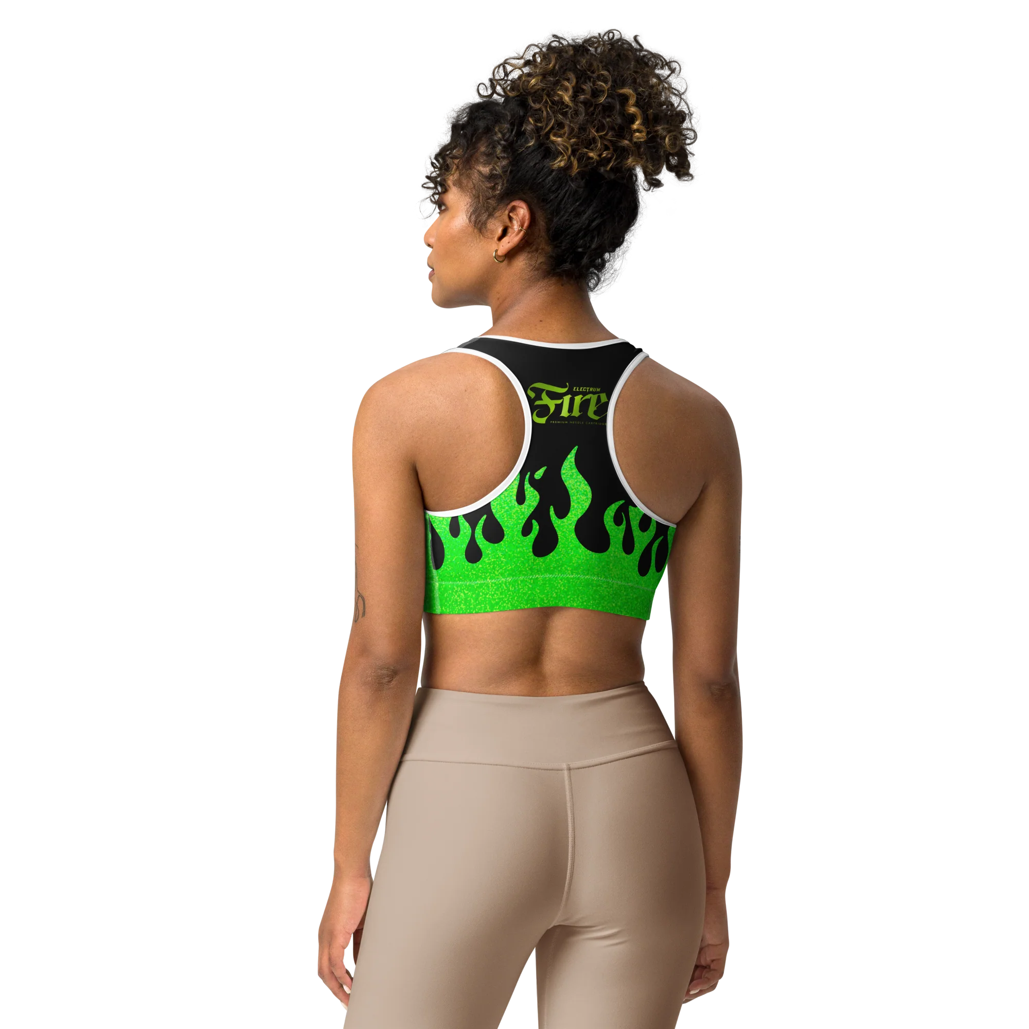 Electrum Supply FIRE Sports Bra – Neon Green - Image 4