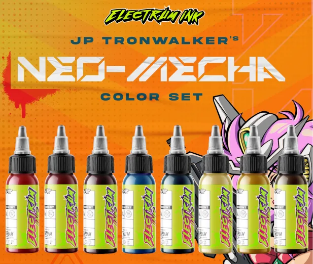 Electrum Ink - JP Tronwalker's Neomecha 8 Color Tattoo Ink Set