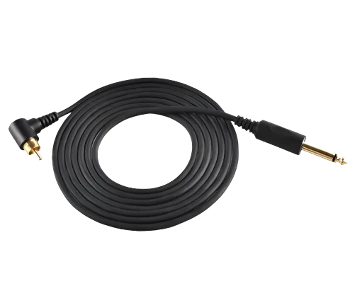 Electrum Right Angle RCA Cord 7g (3.9mm) Black/Gold (8')
