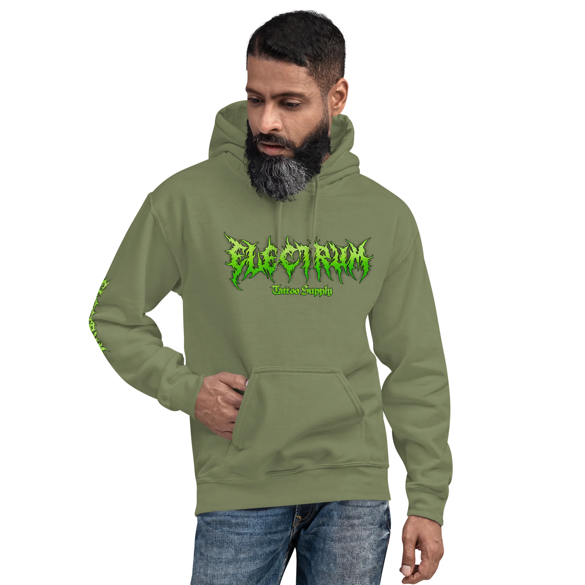 Electrum Supply Hoodie - Green Metal - Image 5