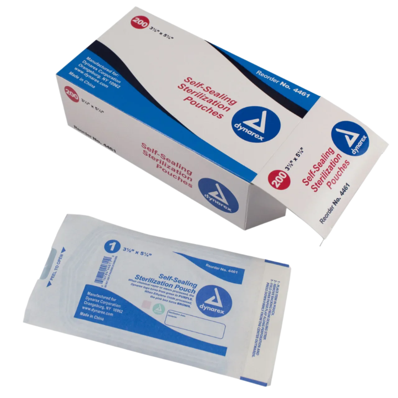 Dynarex Self-Sealing Sterilization Pouches (3 1/2x5 1/4") {Box of 200)